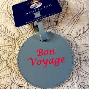 ID Tag travel accessory large bon voyage gray pink